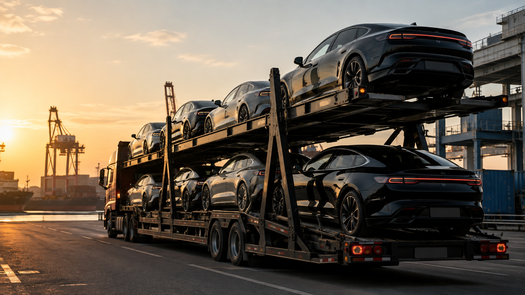 Подготовка автомобилей к отправке из Китая в Россию через экспортный автомобильный терминал.