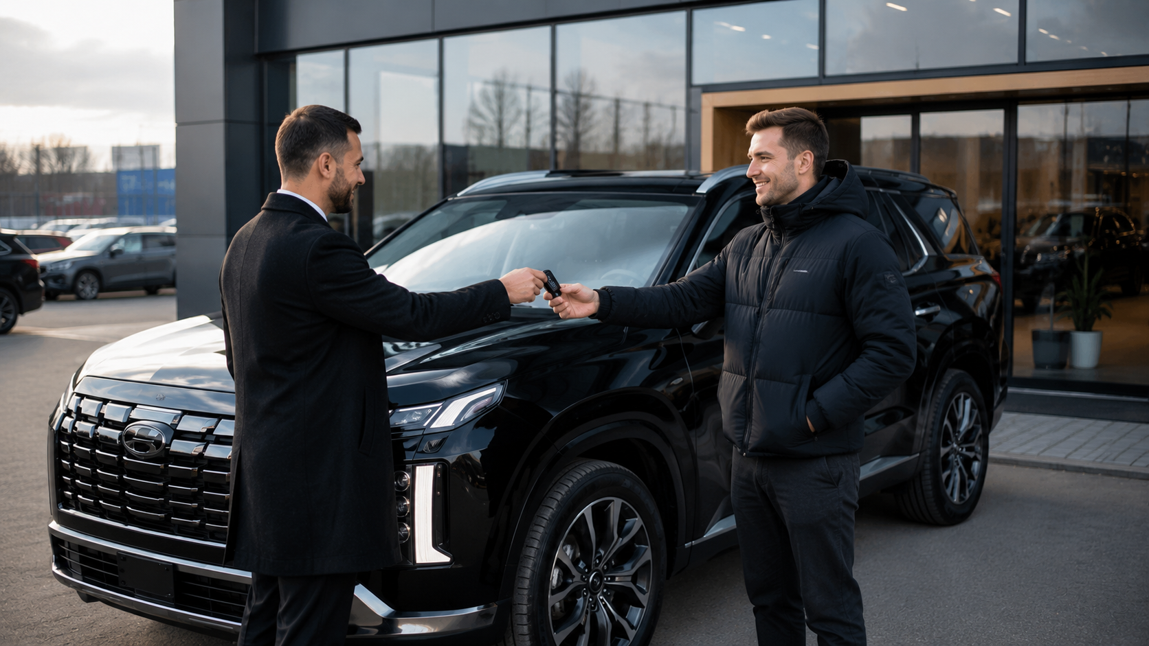 Передача автомобиля Hyundai Palisade владельцу после доставки из Южной Кореи